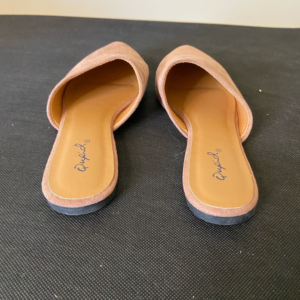 Qupid Women's Suede Mules in Soft Tan - Picture 3 of 5